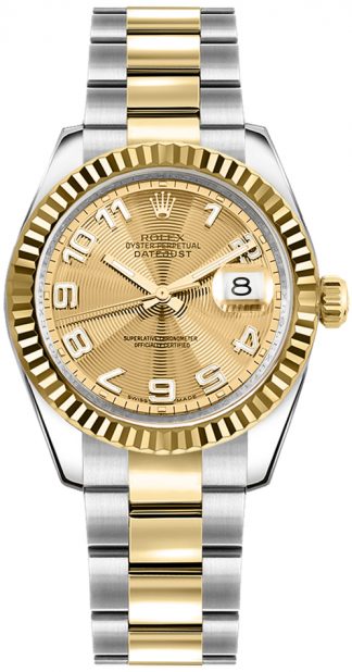 replique Rolex Datejust 31 Solid 18k Yellow Gold & Steel Watch 178273