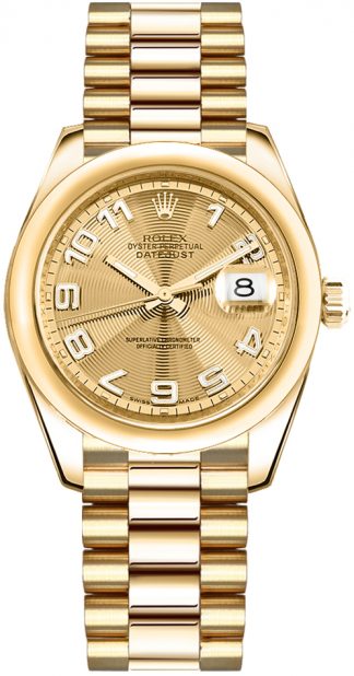 replique Rolex Datejust 31 Solid Gold Watch 178248