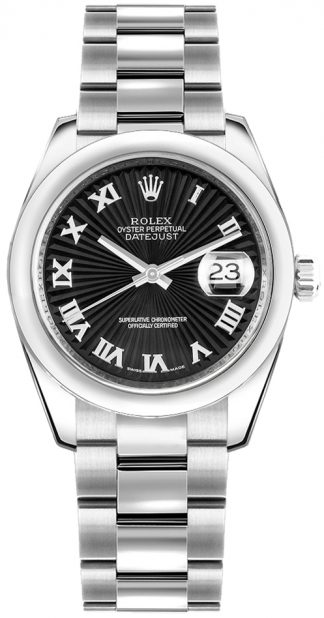 replique Rolex Datejust 31 Sunbeam Black Dial Watch 178240