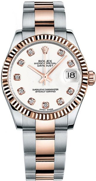 replique Rolex Datejust 31 White Diamond Dial Women's Watch 178271