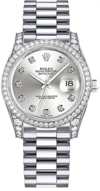 replique Rolex Datejust 31 cadran argenté Diamond Watch 178159