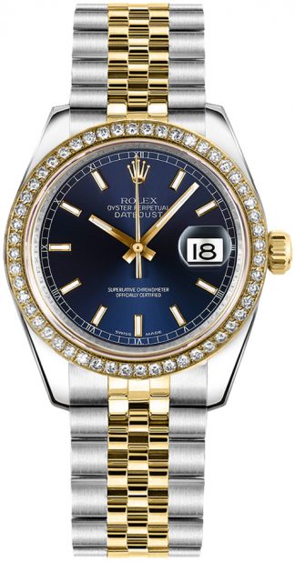 replique Rolex Datejust 31 cadran bleu Jubilee Bracelet montre 178383