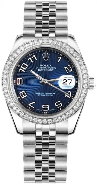 replique Rolex Datejust 31 cadran bleu diamant montre 178384