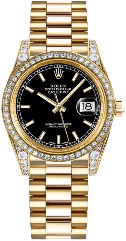 replique Rolex Datejust 31 cadran noir Diamond Watch 178158