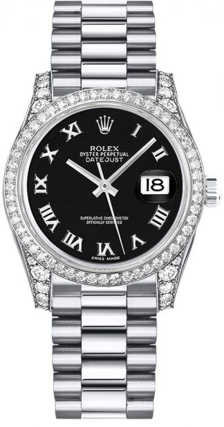 replique Rolex Datejust 31 cadran noir Diamond Watch 178159