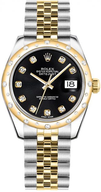 replique Rolex Datejust 31 cadran noir Jubilee Bracelet Femme 178343