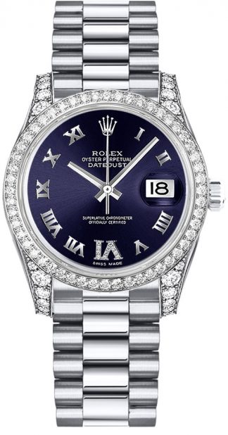 replique Rolex Datejust 31 cadran violet diamant montre 178159