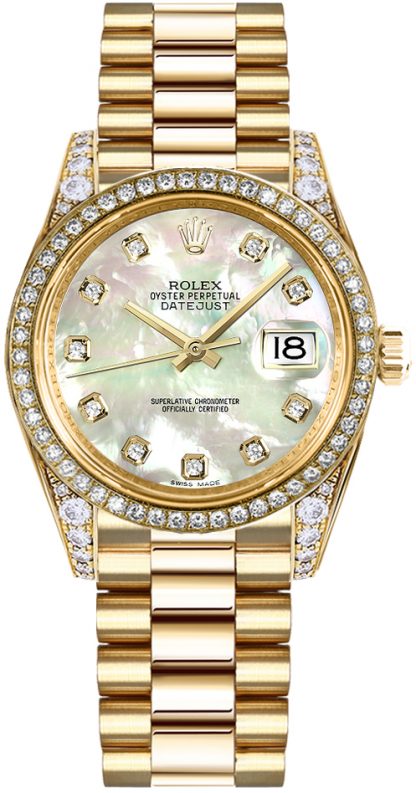 replique Rolex Datejust 31 nacre montre en or diamant 178158