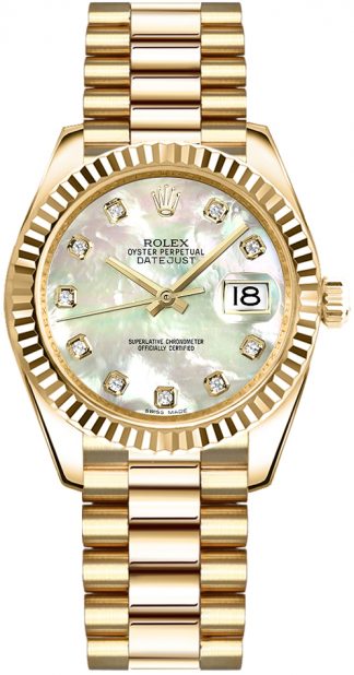 replique Rolex Datejust 31 nacre montre en or diamant 178278