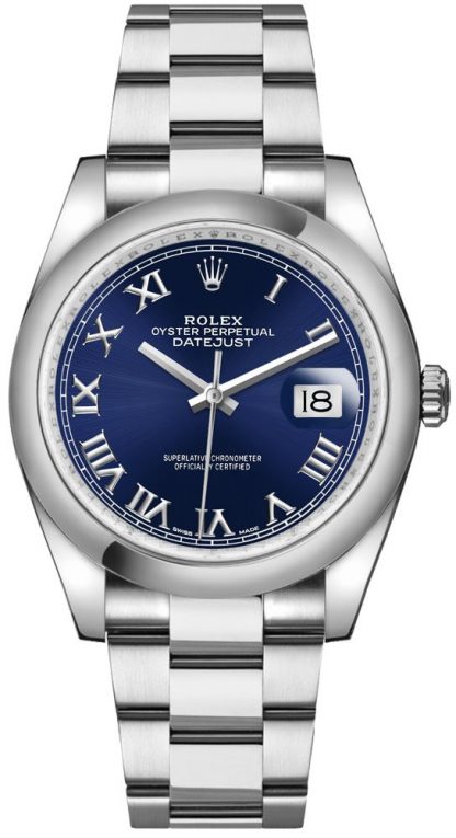 replique Rolex Datejust 36 - Montre à chiffres romains bleus 116200