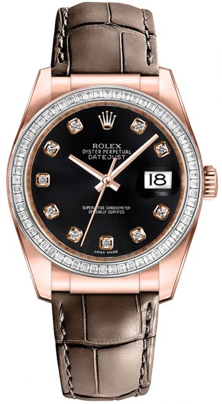 replique Rolex Datejust 36 cadran noir 116185BBR