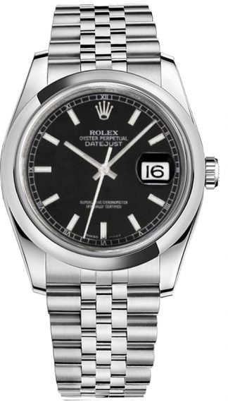 replique Rolex Datejust 36 cadran noir Jubilee Montre bracelet 116200