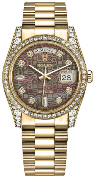 replique Rolex Day-Date 36 Gold Diamond President Montre bracelet 118388