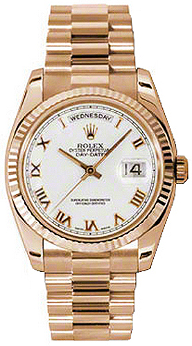 replique Rolex Day-Date 36 Montre de luxe en or rose pour homme 118235