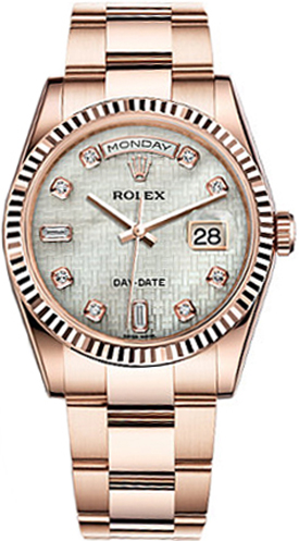 replique Rolex Day-Date 36 nacre montre cadran en or 118235