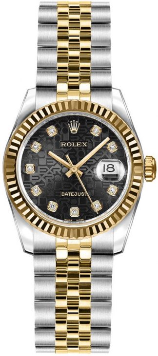 replique Rolex Lady-Datejust 26 Black Dial Women's Watch 179173