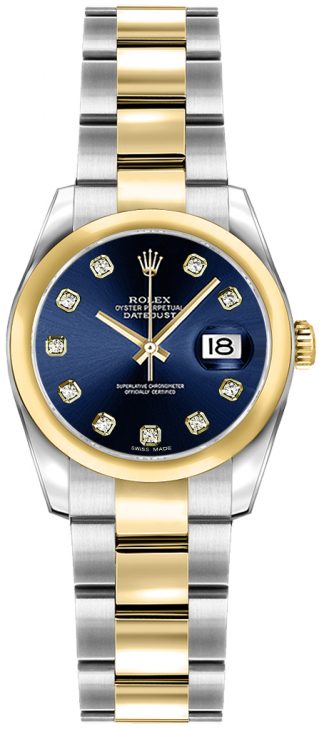 replique Rolex Lady-Datejust 26 Blue Diamond Oyster Bracelet Watch 179163