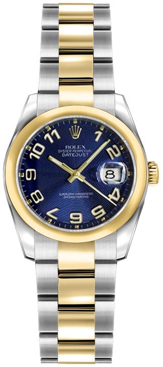 replique Rolex Lady-Datejust 26 Concentric Circle Blue Dial Watch 179163