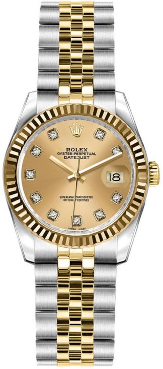 replique Rolex Lady-Datejust 26 Jubilee Bracelet Gold & Steel Watch 179173