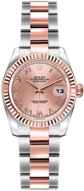 replique Rolex Lady-Datejust 26 Pink Roman Numeral Dial Watch 179171