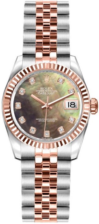 replique Rolex Lady-Datejust 26 Steel & Rose Gold Watch 179171