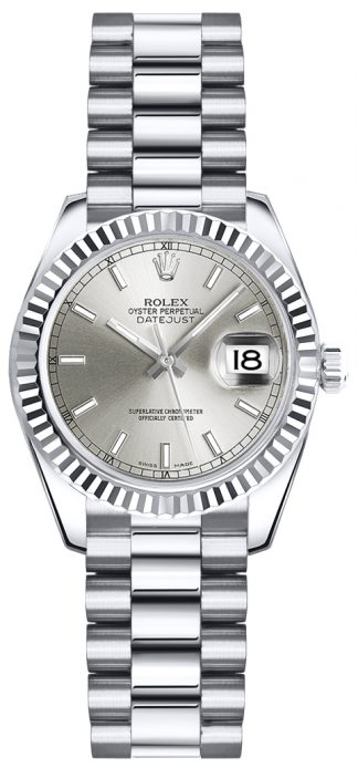 replique Rolex Lady-Datejust 26 cadran argenté Président Montre bracelet 179179