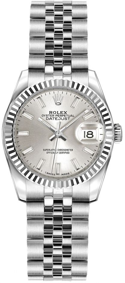 replique Rolex Lady-Datejust 26 cadran argenté jubilé bracelet montre 179174