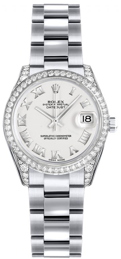 replique Rolex Lady-Datejust 26 cadran blanc à chiffres romains 179159