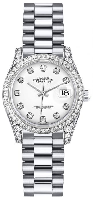 replique Rolex Lady-Datejust 26 cadran diamant blanc 179159