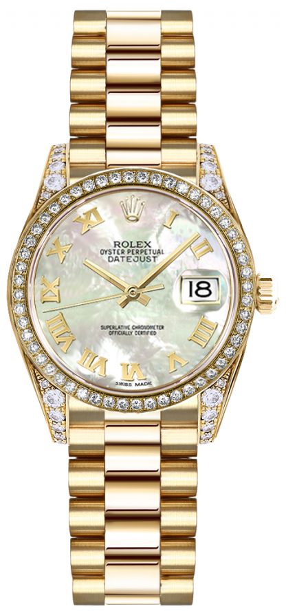 replique Rolex Lady-Datejust 26 nacre montre cadran chiffre romain 19158