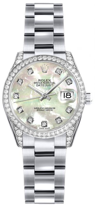 replique Rolex Lady-Datejust 26 nacre montre en or diamant 179159