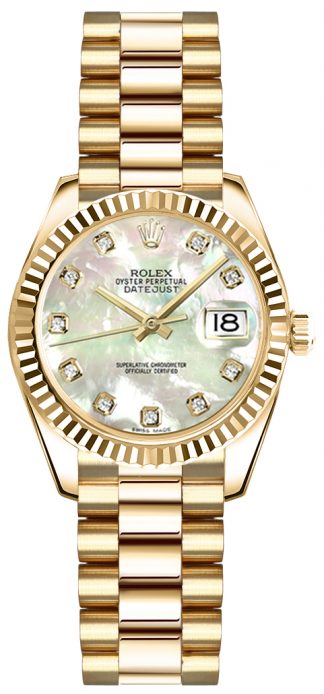 replique Rolex Lady-Datejust 26 nacre montre en or diamant 179178