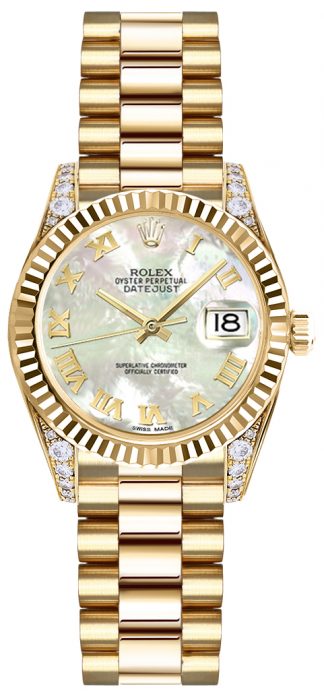 replique Rolex Lady-Datejust 26 nacre montre à chiffres romains 179238