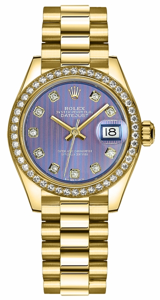 replique Rolex Lady-Datejust 28 Diamond Bezel Watch 279138RBR