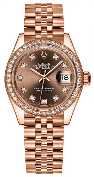 replique Rolex Lady-Datejust 28 Jubilee Gold Diamond Watch 279135RBR