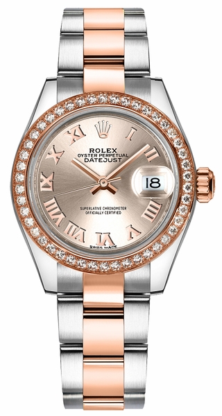 replique Rolex Lady-Datejust 28 Oyster Bracelet Diamond Watch 279381RBR