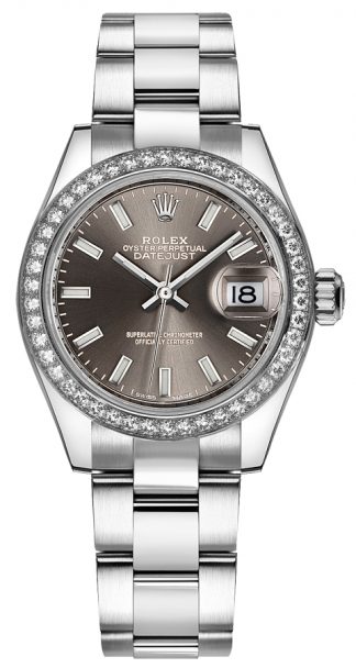 replique Rolex Lady-Datejust 28 White Gold & Steel Watch 279384RBR