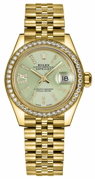 replique Rolex Lady-Datejust 28 cadran diamant vert 279138RBR