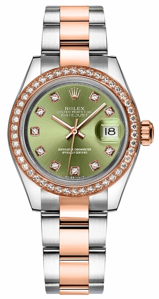 replique Rolex Lady-Datejust 28 cadran diamant vert 279381RBR