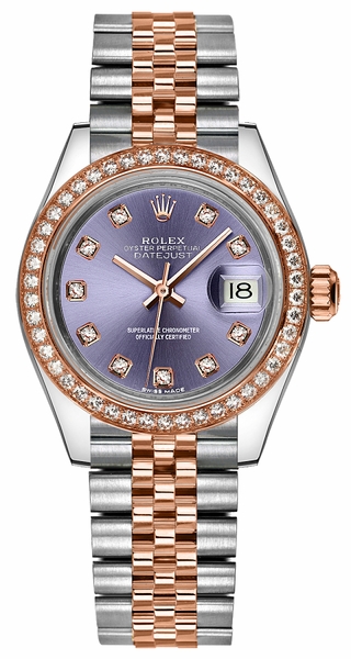 replique Rolex Lady-Datejust 28 cadran diamant violet 279381RBR