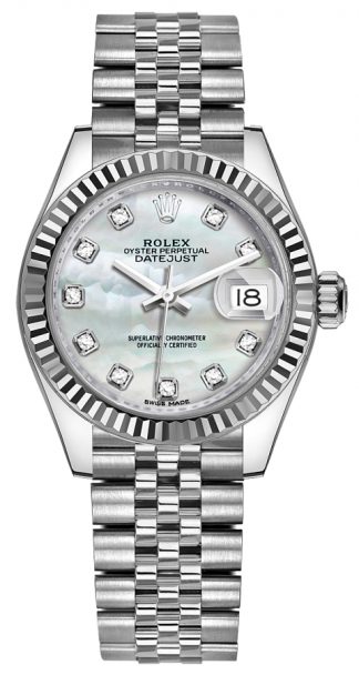 replique Rolex Lady-Datejust 28 cadran nacre diamant 279174