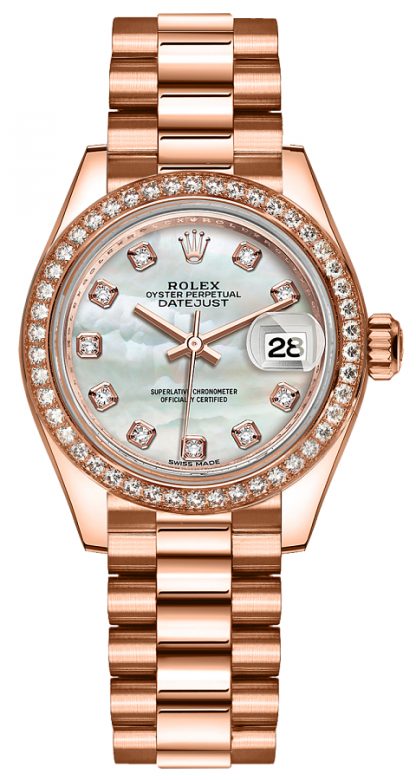 replique Rolex Lady-Datejust 28 nacre montre en or diamant 279135RBR