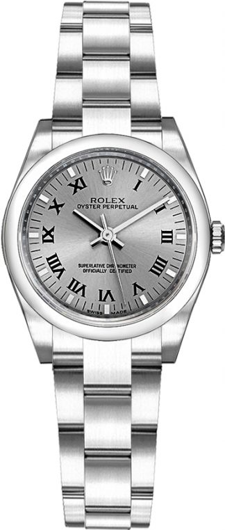 replique Rolex Oyster Perpetual 26 cadran gris rhodium 176200