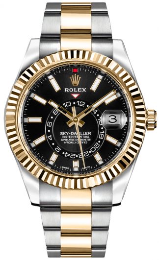 replique Rolex Sky-Dweller Black Dial Men's Watch 326933