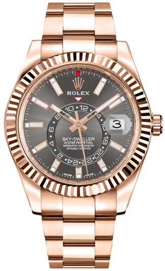 replique Rolex Sky-Dweller Everose Gold Men's Watch 326935