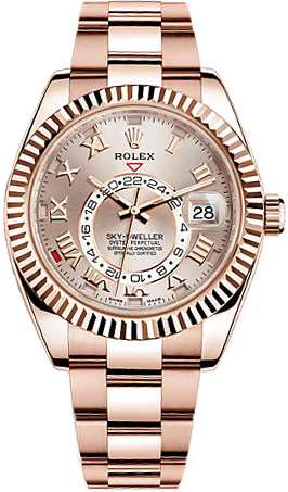 replique Rolex Sky-Dweller Rose Gold Watch 326935