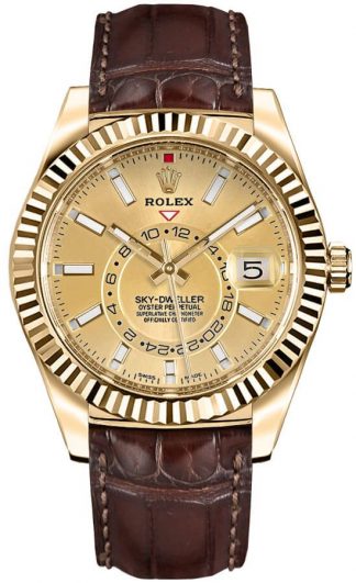 replique Rolex Sky-Dweller Yellow Gold Men's Watch 326138